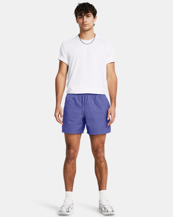 Men's UA Crinkle Woven Volley Shorts in Purple image number 2